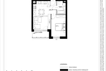 Rzut - Mieszkanie na sprzedaż 2 pokoje o powierzchni 38,82 m² - numer B61 w Osiedle pod Klonami "Klonowa 11"