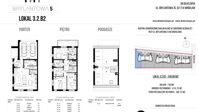 Rzut - Dom na sprzedaż 5 pokoi o powierzchni 246,68 m² - numer 3.2.B2 w Brylantowa 5