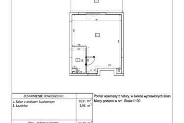 Rzut - Mieszkanie na sprzedaż 1 pokój o powierzchni 34,87 m² - numer 66 w Aquamarina Dąbki