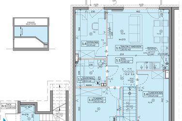 Rzut - Mieszkanie na sprzedaż 4 pokoje o powierzchni 62,57 m² - numer 65B w Domy na Witosa etap 2A i 2B