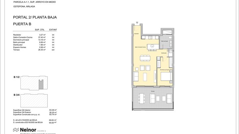 Rzut - Mieszkanie na sprzedaż 1 pokój o powierzchni 72,1 m² - numer CH-20B w Celestia Homes