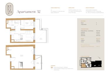 Rzut - Mieszkanie na sprzedaż 3 pokoje o powierzchni 59,07 m² - numer A32 w Lelewela 9