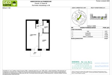 Rzut - Mieszkanie na sprzedaż 2 pokoje o powierzchni 41,57 m² - numer 28/89 w Symfonia Ptasia 28
