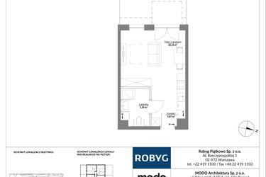 Rzut - Mieszkanie na sprzedaż 1 pokój o powierzchni 30,24 m² - numer E.0M07 w Początek Piątkowo bud. E
