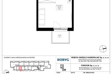 Rzut - Mieszkanie na sprzedaż 1 pokój o powierzchni 27,2 m² - numer OK6/A/3/5 w Osiedle Kameralne VI