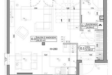 Rzut - Dom na sprzedaż 4 pokoje o powierzchni 79,98 m² - numer 9 w Slow Wilanów