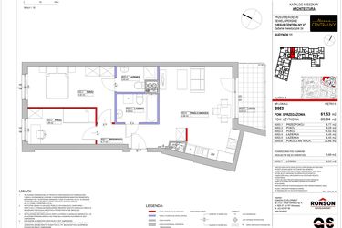 Rzut - Mieszkanie na sprzedaż 3 pokoje o powierzchni 61,4 m² - numer 11.B053 w Ursus Centralny etap V