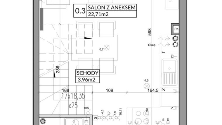 Rzut - Dom na sprzedaż 3 pokoje o powierzchni 65,83 m² - numer 3B w Nova Magdalenka 6