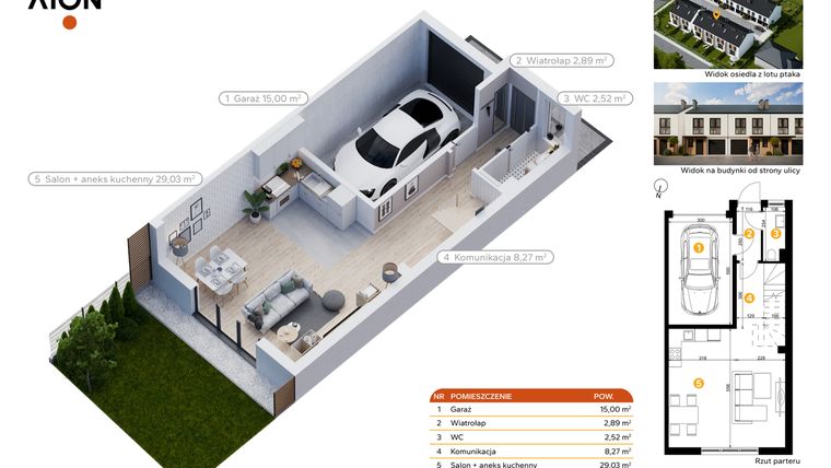 Rzut - Dom na sprzedaż 4 pokoje o powierzchni 112 m² - numer 1C w Domy na dobre - REDA