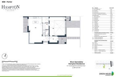 Rzut - Dom na sprzedaż 4 pokoje o powierzchni 228,35 m² - numer HB8B w Hampton Residence Wilanów