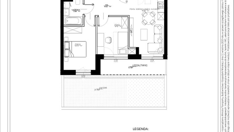Rzut - Mieszkanie na sprzedaż 3 pokoje o powierzchni 50,03 m² - numer A2 w Osiedle pod Klonami "Klonowa 11"
