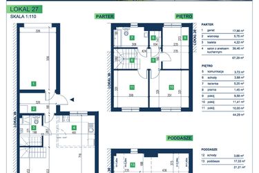 Rzut - Dom na sprzedaż 5 pokoi o powierzchni 132,79 m² - numer 27 w Vista Forest