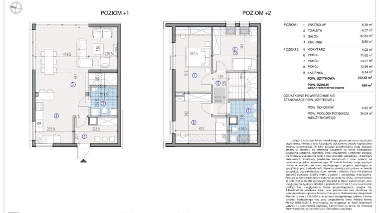 Rzut - Dom na sprzedaż 4 pokoje o powierzchni 102,52 m² - numer 63 w Osada Nadolicka