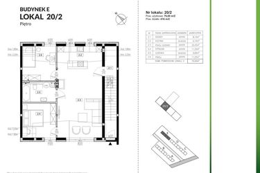 Rzut - Mieszkanie na sprzedaż 3 pokoje o powierzchni 79 m² - numer 20/2 w Szczęśliwa Polana