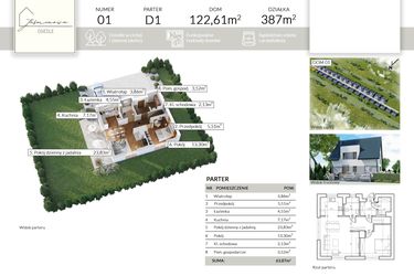 Rzut - Dom na sprzedaż 5 pokoi o powierzchni 122,61 m² - numer 1 w Osiedle Jaśminowa