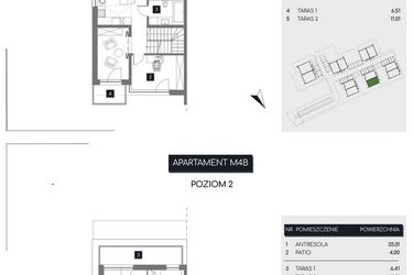 Rzut - Mieszkanie na sprzedaż 3 pokoje o powierzchni 114,14 m² - numer M4B w Rudava Park