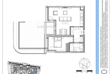 Rzut - Mieszkanie na sprzedaż 2 pokoje o powierzchni 47,77 m² - numer M115 w Osiedle Piltza etap X