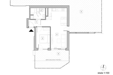 Rzut - Mieszkanie na sprzedaż 2 pokoje o powierzchni 45,52 m² - numer C2_1 w ATAL Zawiślańska