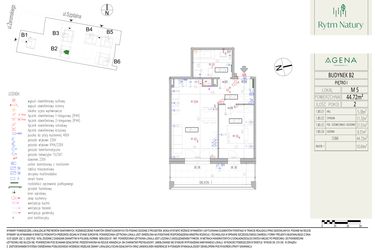 Rzut - Mieszkanie na sprzedaż 2 pokoje o powierzchni 44,72 m² - numer B2M5 w Rytm Natury