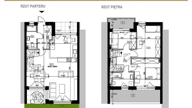 Rzut - Dom na sprzedaż 4 pokoje o powierzchni 98,83 m² - numer 5 w Osiedle Księżnej Dąbrówki - Skarbcowa