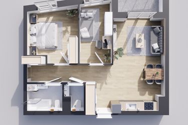 Rzut - Mieszkanie na sprzedaż 3 pokoje o powierzchni 68,92 m² - numer 23/16 w Odrzańskie Bulvary