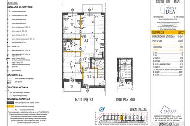 Rzut - Mieszkanie na sprzedaż 3 pokoje o powierzchni 61,45 m² - numer 8-L2 w Osiedle Idea etap I