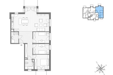 Rzut - Mieszkanie na sprzedaż 4 pokoje o powierzchni 99,68 m² - numer C.7 w Stawowa ABC