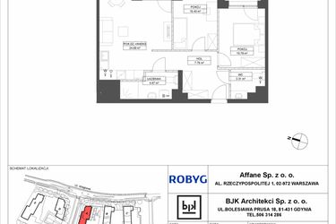 Rzut - Mieszkanie na sprzedaż 3 pokoje o powierzchni 62,14 m² - numer A.4M05 w WENDY
