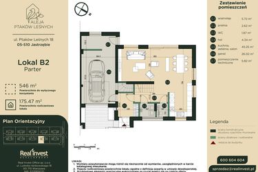 Rzut - Dom na sprzedaż 5 pokoi o powierzchni 175,47 m² - numer B2 w Aleja Ptaków Leśnych