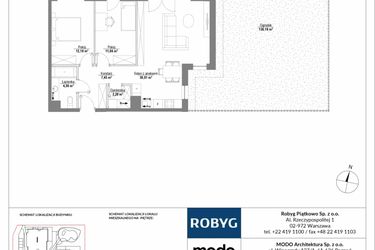 Rzut - Mieszkanie na sprzedaż 3 pokoje o powierzchni 68,1 m² - numer H3_0M03 w Piątkowo Residence etap II