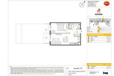 Rzut - Mieszkanie na sprzedaż 2 pokoje o powierzchni 40,35 m² - numer A.46 w Osiedle Rapsodia
