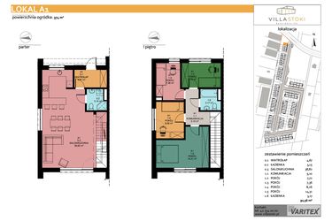Rzut - Dom na sprzedaż 5 pokoi o powierzchni 92,56 m² - numer A1 w Villa Stoki (domy)