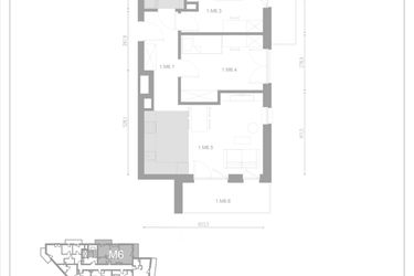 Rzut - Mieszkanie na sprzedaż 3 pokoje o powierzchni 62,25 m² - numer M6 w Apartamenty Casa Sole