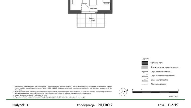 Rzut - Mieszkanie na sprzedaż 1 pokój o powierzchni 25,67 m² - numer E.2.19 w Nowy Świat Ostoja etap II - EFG