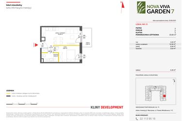 Rzut - Mieszkanie na sprzedaż 2 pokoje o powierzchni 33,83 m² - numer 85 w Nova Viva Garden 7