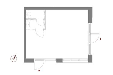 Rzut - Lokal użytkowy na sprzedaż 1 pokój o powierzchni 41,92 m² - numer B.0.U1 w Apartamenty Symfonia