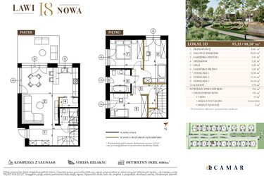 Rzut - Mieszkanie na sprzedaż 4 pokoje o powierzchni 88,58 m² - numer 3D w Lawinowa 18