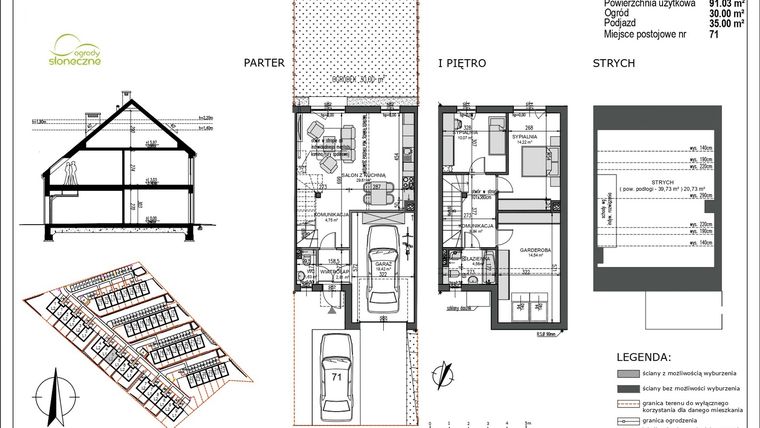 Rzut - Mieszkanie na sprzedaż 4 pokoje o powierzchni 109,45 m² - numer B5/L2 w Słoneczne Ogrody