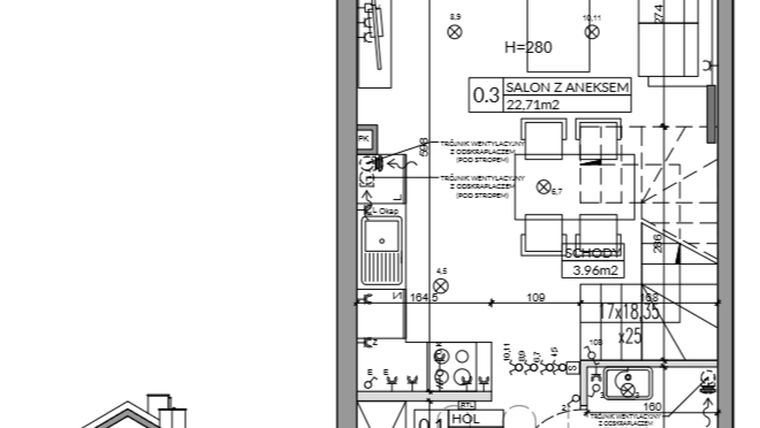 Rzut - Dom na sprzedaż 3 pokoje o powierzchni 65,83 m² - numer 35A w Nova Magdalenka 7