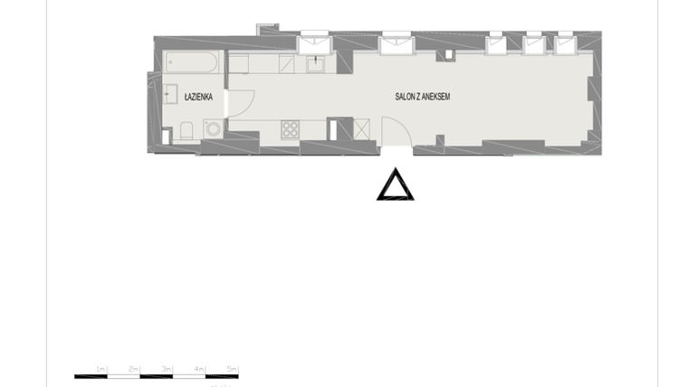 Rzut - Mieszkanie na sprzedaż 1 pokój o powierzchni 31,47 m² - numer A10 w Komuny Paryskiej 19a