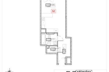 Rzut - Mieszkanie na sprzedaż 1 pokój o powierzchni 34,73 m² - numer C3.16 w Rezydencja Ogród Saski etap I i II