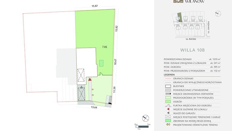 Rzut - Dom na sprzedaż 5 pokoi o powierzchni 156,64 m² - numer 10B w Solum Wilanów