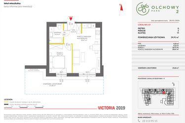 Rzut - Mieszkanie na sprzedaż 2 pokoje o powierzchni 39,8 m² - numer A.119 w Olchowy Park II