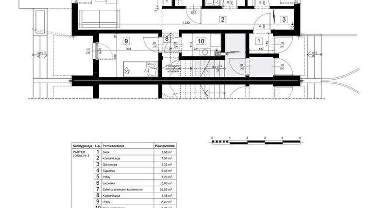 Rzut - Mieszkanie na sprzedaż 4 pokoje o powierzchni 71,43 m² - numer B2.0 w Osiedle Paprociowa