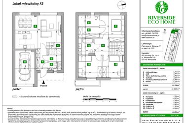 Rzut - Dom na sprzedaż 4 pokoje o powierzchni 123 m² - numer F2 w Riverside Eco Home