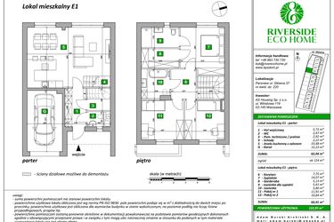 Rzut - Dom na sprzedaż 4 pokoje o powierzchni 123 m² - numer E1 w Riverside Eco Home