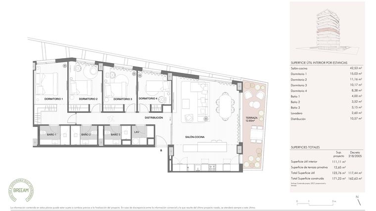Rzut - Mieszkanie na sprzedaż 4 pokoje o powierzchni 96,07 m² - numer 286B w Octavia