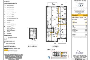 Rzut - Mieszkanie na sprzedaż 3 pokoje o powierzchni 61,45 m² - numer 5-L2 w Osiedle Idea etap II