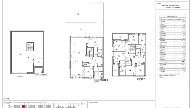 Rzut - Dom na sprzedaż 6 pokoi o powierzchni 343,34 m² - numer 24 w Gaia Park
