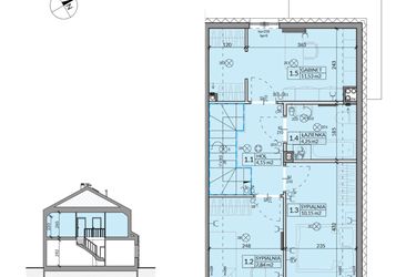 Rzut - Dom na sprzedaż 4 pokoje o powierzchni 85,77 m² - numer 17 w Ahoj Pogórze etap 2 i 3